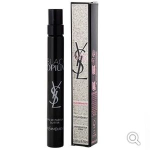 Yves Saint Laurent Black & Silver Glitter Black Opium Travel Spray